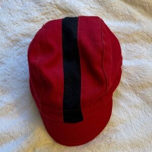 Walz Red & Black Cycling Cap, 100% wool, small/medium